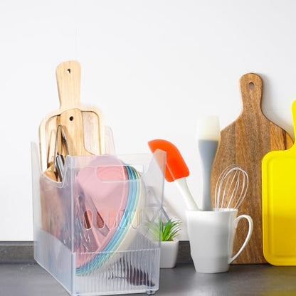 Beeveer 4pcs Plastic Freezer Organizer Bin with Wheel, 10 x 12.5 x 6.7 Inch - size: 10 x 12.5 x 6.7 Inch