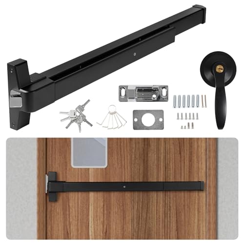 BEAMNOVA 32 Inch Black 2-in-1 Commercial Door Push Bar Panic Exit Device - color: Black