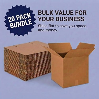 BOX USA Cube Shipping Boxes, 18x18x18" 20-Pk for Shipping & Packing - size: 18x18x18" (20-Pack)