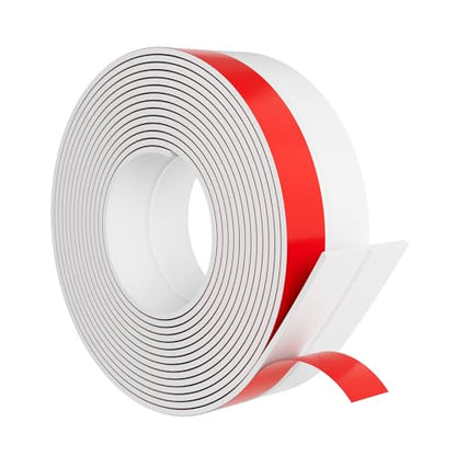 Elvone Weather Stripping Door Seal, 20ft Adhesive Silicone Strip, White - color: White, size: 20 ft x 2 in