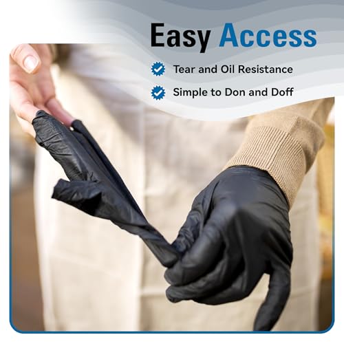 SWIFTLITE Nitrile Gloves Disposable Latex Free 4 Mil, Black - size: X-Large
