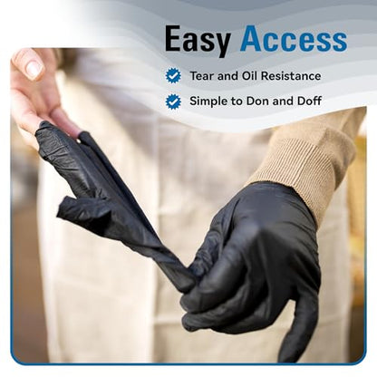 SWIFTLITE Nitrile Gloves Disposable Latex Free 4 Mil, Black - size: Small