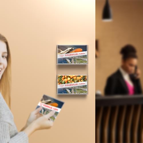 Marketing Holders Postcard Holder Clear Acrylic 2 Pocket Vertical Hanging Display With Hardware Greeting Card Rack Sorting Organizer Index Card Bin Schools Universities Distribution Souvenir - size: 2 Pocket Vertical