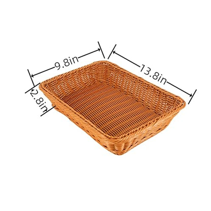 14 "bread basket, fruit basket, imitation wicker hand-woven basket, used as fruit and vegetable, farmer's market display, family restaurant and bakery (2)