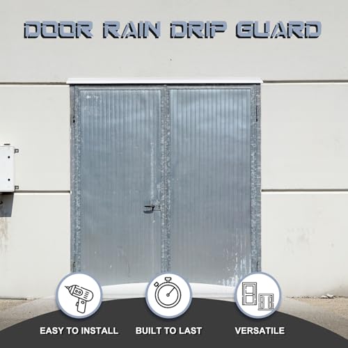 Hicarer 2 Pcs 40 Inch Door Drip Cap Aluminum Rain Guard, White - color: White, size: 40 Inch