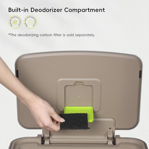 EKO Hudson Matte Stainless 75 Liter/20 Gallon Step Trash Can with Rear Trash Bag Storage Compartment - color: Matte Stainless, size: 75L