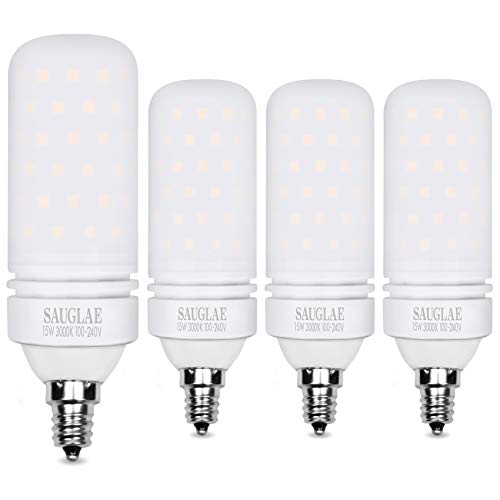 LED Light Bulbs 15W, 120W Incandescent Bulbs Equivalent, 1500Lm, 3000K Warm White, E12 Small Edison Screw Corn Bulbs, Pack of 4 - color: Warm White E12
