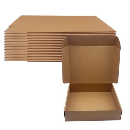 12x10x3 inch Shipping Boxes Pack of 20, Brown Corrugated Cardboard Mailers - size: 12x10x3 -20 Pack