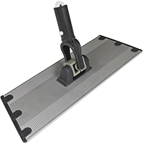 CleanAide Flat Mop Plate Frame for 10" Microfiber Pads, Commercial-Grade Aluminum with 360° Swivel, Hook and Loop Fastening, Lightweight and Durable, Gray, 10" Frame, 10 Inches - size: 10