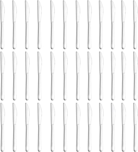 Pleafind 36 Pcs Stainless Steel Dinner Knives - 9.1 Inch Premium Table Cutlery, Durable Butter Knives, Mirror Polished Silverware Flatware for Home Kitchen Restaurant Use, Dishwasher Safe