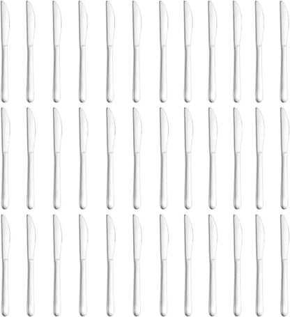 Pleafind 36 Pcs Stainless Steel Dinner Knives - 9.1 Inch Premium Table Cutlery, Durable Butter Knives, Mirror Polished Silverware Flatware for Home Kitchen Restaurant Use, Dishwasher Safe