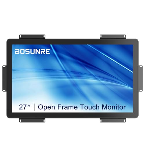Industrial Touch Display, 27 Inch FHD Capacitive Open Frame Touch Display, Large Touch Monitor with HD-MI VGA Ports for Retail Self-Service - size: 27.0