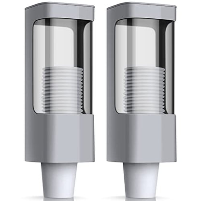 Chengu 2 Pcs Wall Mounted Bathroom Cup Dispenser for 3-5 oz Cups, Gray - color: Gray