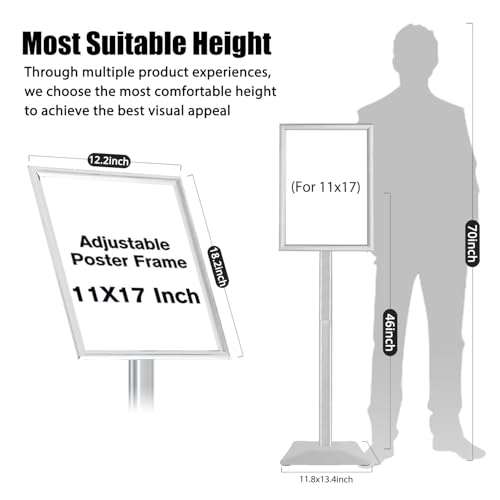 Sign Stand for Display, Ultra Stable Heavy Duty Pedestal Signage Holder - size: 11x17 3Pack, style: Silver