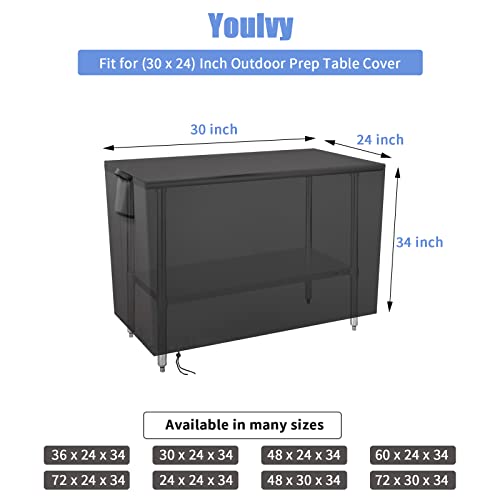 Outdoor Prep Table Cover for Metal BBQ Cart Table, 30x24x35 Inch - size: 30" x 24" x 35"