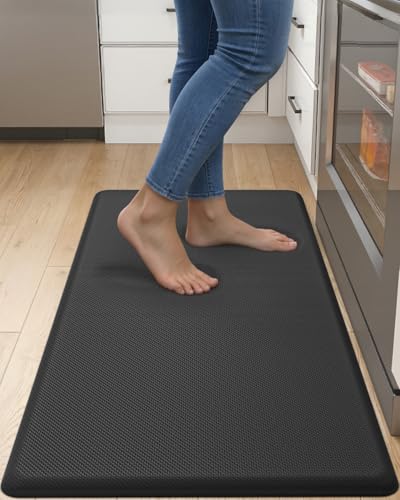 DEXI Anti Fatigue Kitchen Floor Mat Cushioned Standing Runner 39x20, Black - color: Black, size: 39"L x 20"W x 0.7"Th