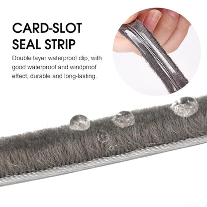 16 Ft (5m) 196 Inch Sliding sash Windows Doors Tape Pile Draught excluder Brush Seal Strip weatherstrip 6mm x 12mm (1/4 1/2 Inch, Gray) - size: 6mm * 12mm