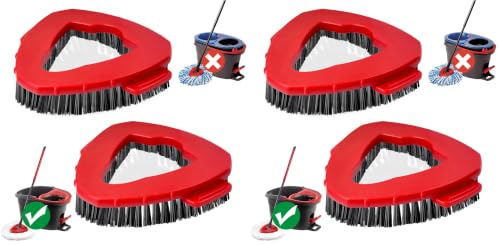 4-Pack Replacement Scrub Brush Heads Compatible with EasyWring Spin Mop - size: 1-TANK Scrub Brush (2pcs) (Pack of 2)