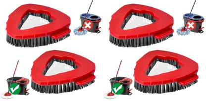 4-Pack Replacement Scrub Brush Heads Compatible with EasyWring Spin Mop - size: 1-TANK Scrub Brush (2pcs) (Pack of 2)