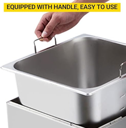Electric Deep fryer 304 Stainless Steel with Basket & Lid, Capacity 22L/23.2QT Countertop Fryers, for Home Kitchen and Restaurant Use with Large Thick Frying Basket and Lid, 3400 W, 110V - size: 11L (304)