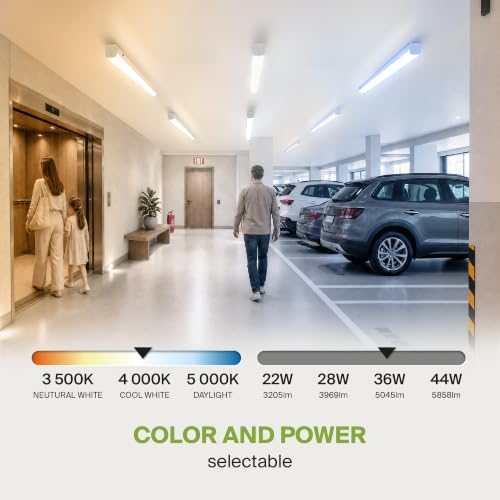 ASD 4ft LED Linear Strip Light Fixture, Emergency Battery Backup - color: White | Emergency, size: 4FT