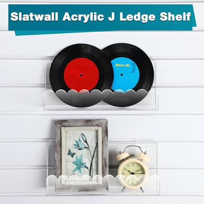 Briwooody Slatwall Shelf Acrylic Shelves, 12" Wide 3" Deep, Wavy, 4 Pack - color: Wavy, size: 12" Wide 3" Deep