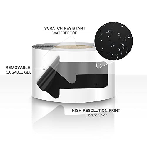 EVQ Black Arrow Floor Sticker Tape 3 x 6 Inch Directional Vinyl 200 PCS - color: Black, size: 3"×6"