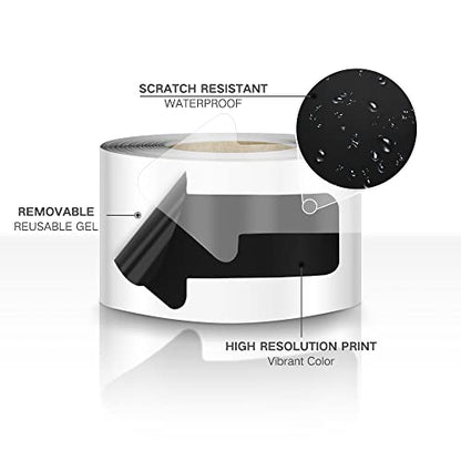 EVQ Black Arrow Floor Sticker Tape 3 x 6 Inch Directional Vinyl 200 PCS - color: Black, size: 3"×6"