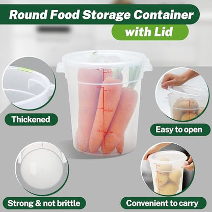 4 Pack 4Qt Round Polypropylene Food Storage Container with Lids Scale - color: 4 Quarts