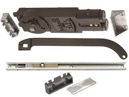 CRL/Jackson Regular Duty Spring 105 Degree Non Hold-Open Overhead Concealed Closer With "U" Offset Slide-Arm Hardware Package Dark Bronze by CR Laurence - color: Dark Bronze, size: 105º No Hold Open