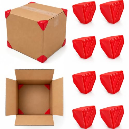Shipping Box Corner Protectors by DIY CARTEL - 400 Pack, Hi-Vis Red, 2 Inch