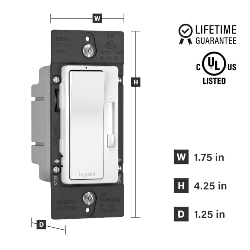 Legrand Radiant 0-10V LED Dimmer Light Switch, White, 1-Pack - color: Led