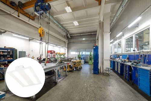 Lithonia Lighting I-Beam LED High Bay Light, Adj Brightness, 4000K/5000K - color: 4000K | 5000K Switchable, style: 12000 | 16000 Adjustable Lumens
