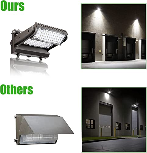 Rotatable LED Wall Pack Light with Dusk to Dawn Photocell, 120W 16800LM 600-800W HPS/HID Equiv., 5000K Daylight ETL Commercial Outdoor Security Lighting for Warehouse, Entrance, Parking, Garage - size: 120W
