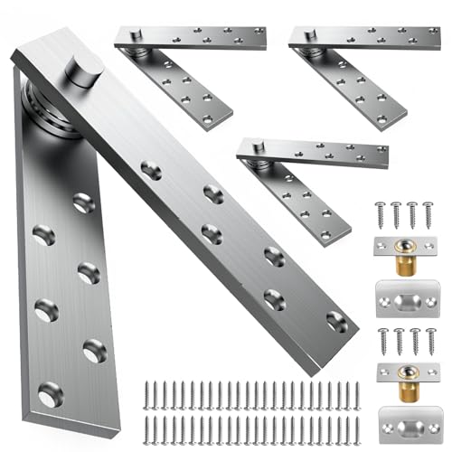 Hidden Door Pivot Hinge Heavy Duty 200LB Wood Door Hardware 4PCS - style: Heavy Duty 4PCS