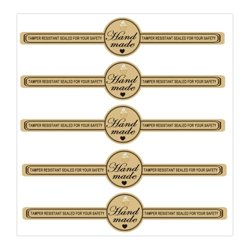 Food Retail Package Seal Labels,9x1 Inch Safe Secure Package Tamper Resistant Stickers for Handmade Baking Craft Arts （200 Pcs）