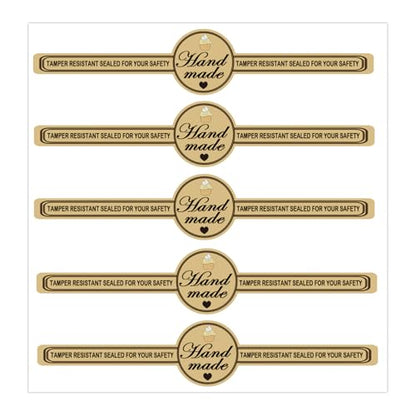 Food Retail Package Seal Labels,9x1 Inch Safe Secure Package Tamper Resistant Stickers for Handmade Baking Craft Arts （200 Pcs）