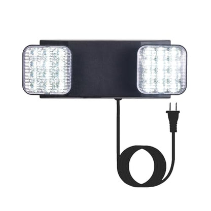 GZRUIYANG LED Emergency Lights with Battery Backup, Commercial Emergency Light Fixtures for Business Home Power Failure Emergency Exit Sign Lighting with 1.0 Meter Plug, Black - color: Black with Plug, size: 1 Pack