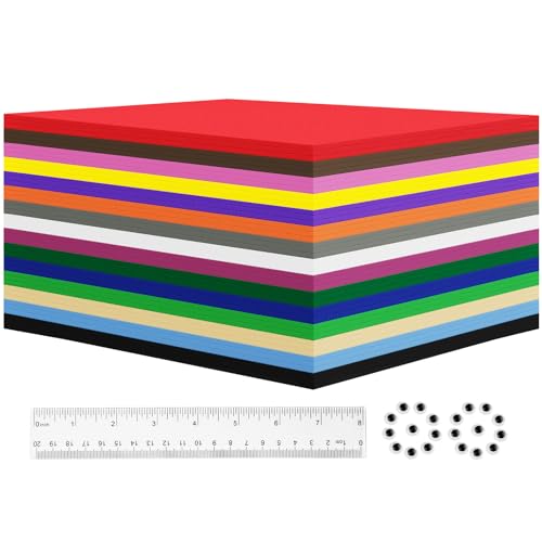 biguphate 45 Pack EVA Foam Sheets, 12x8in, 2mm Craft Foam Paper, 15 Colors - color: 15 MIXCOLOR, size: 45PCS-12x8IN-2MM-15COLORS