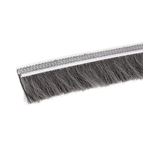 uxcell Brush Weather Stripping, Adhesive Felt Door Seal Strip Weatherstrip Door Sweep Brush for Door Window 197Inch l x 0.9 Inch W (5000mm x 23mm) Gray - size: 197Inch L x 0.9 Inch W