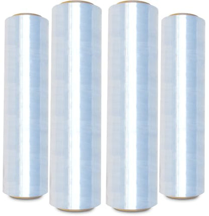OCTOPUS Stretch Wrap, Industrial Strength 4 Roll Clear, 18” x 1500 feet, 80 Gauge (20 Micron), Heavy Duty Plastic Shrink Film for Packing, Wrapping, Bundling, Shipping, Pallets, and Moving Essentials