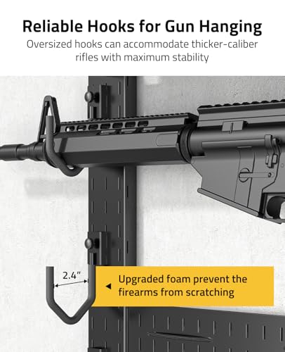 CVLIFE Gun Rack for Wall, Gun Rack Wall Mount with Shelf & Accessory Panel - style: Compact Gun Rack