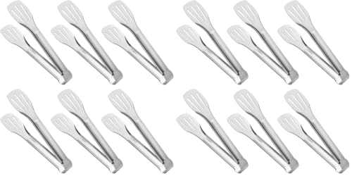 Serving Tong Kitchen Tongs,Buffet Tongs, Stainless Steel Food Tong Serving Tong,small tongs 12 Pack (7 Inch) - size: 7 Inch (Pack of 2)