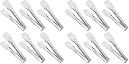 Serving Tong Kitchen Tongs,Buffet Tongs, Stainless Steel Food Tong Serving Tong,small tongs 12 Pack (7 Inch) - size: 7 Inch (Pack of 2)