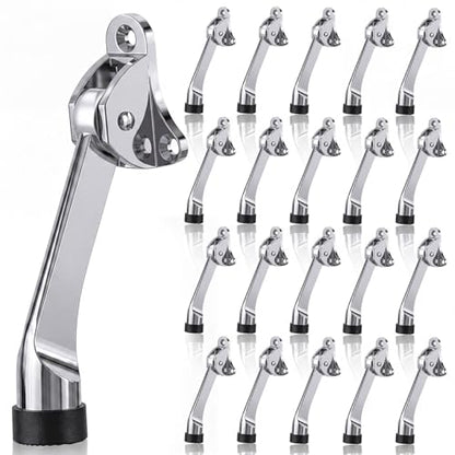 20 Pack Kickdown Door Stopper, 5" Metal with Rubber Tip