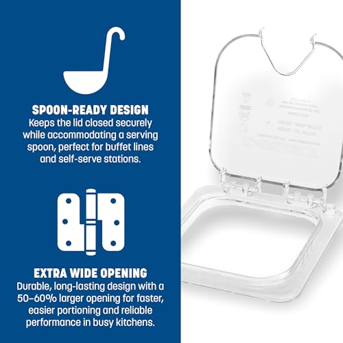 Carlisle FoodService Products StorPlus EZ Access Lid, Cover for 1/6 Size Food Pans, Single Notched, 6.88" x 6.31", 1 Count, Clear