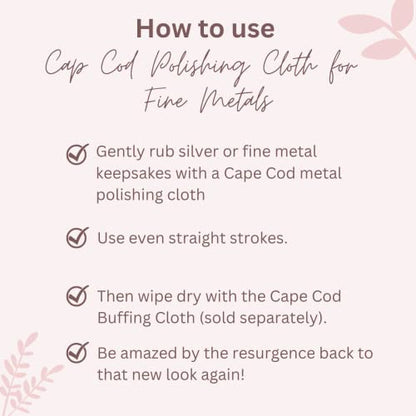 Cape Cod Polishing Cloths for Fine Metals | Jewelry Cleaner and Tarnish Remover | Silver Polishing to a Brilliant Shine | Foil Pack of (2) 4x6 Polishing Cloths