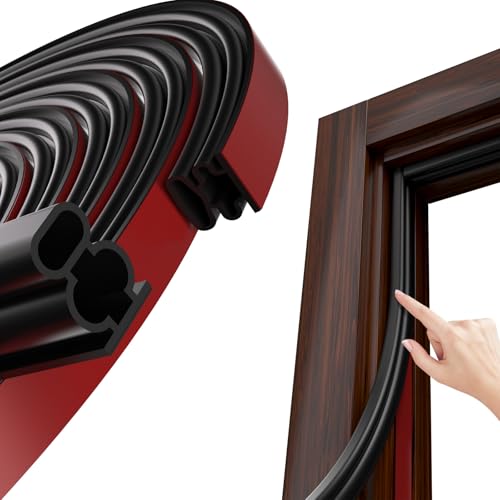 Black D-Shape Weather Stripping 40Ft (Fits 0.4–0.5in Gaps) - color: Black, size: 0.59" Thick x 40 Ft