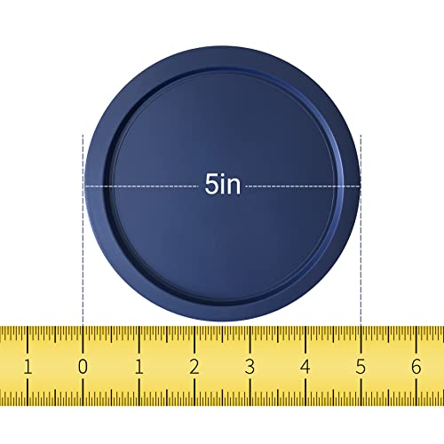 Replacement Lids fits Pyrex 2-Cup Glass Food Storage Container Bowls, 5-Inch Plastic Round Lids Covers for Pyrex 7200-PC, Airtight & Leakproof (2-Pack, Blue) - color: Blue, size: 2-Pack