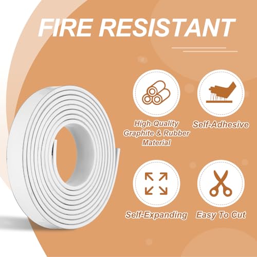 Smoke Fire Seal Strip 9.8Ft 30mm/1.18" Wx 5mm/0.2" T White - color: White, size: 9.8FT x 30mm / 1.18" W x 5mm / 0.2" T